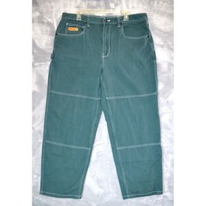 GMPYRE Green‎ Relax Loose Sz 36 Skater Jeans Baggy Double Knee Inseam 28"